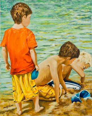 Anne Heather Moore,  Britannia Beach
Acrylic on canvas - 41cm x 51 cm – 16” x 20” 