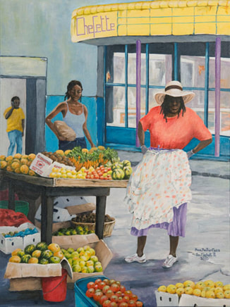 Anne Heather Moore, The Market II, 2010
Acrylic on canvas - 46cm x 61cm – 18” x 24”
