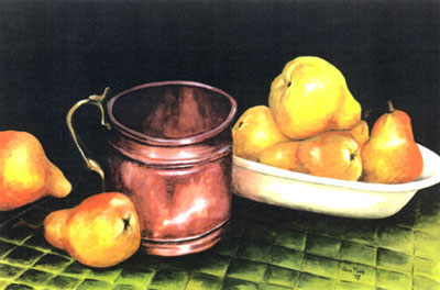Anne Heather Moore, Copper Jug with Pears
Watercolour - 11”x14” - SOLD 
