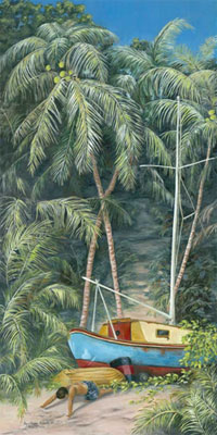 Anne Heather Moore, Boy and Monkey – 2007
Acrylic on canvas - 20”x40”
