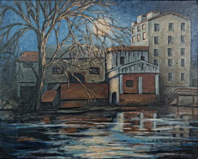 Anne Heather Moore, The Flour Mill in Moonlight - Almonte
Acrylic on canvas - 16" x 20" SOLD