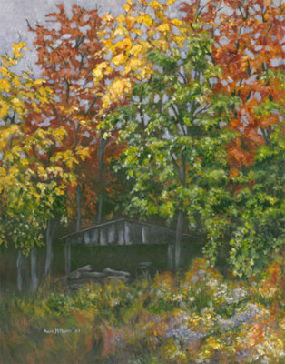 Anne Heather Moore, A Woodshed in Carp, Ont.
Acrylic on canvas – 16”x20” – SOLD